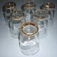 Glasses 6 decorations of ferns and gilding