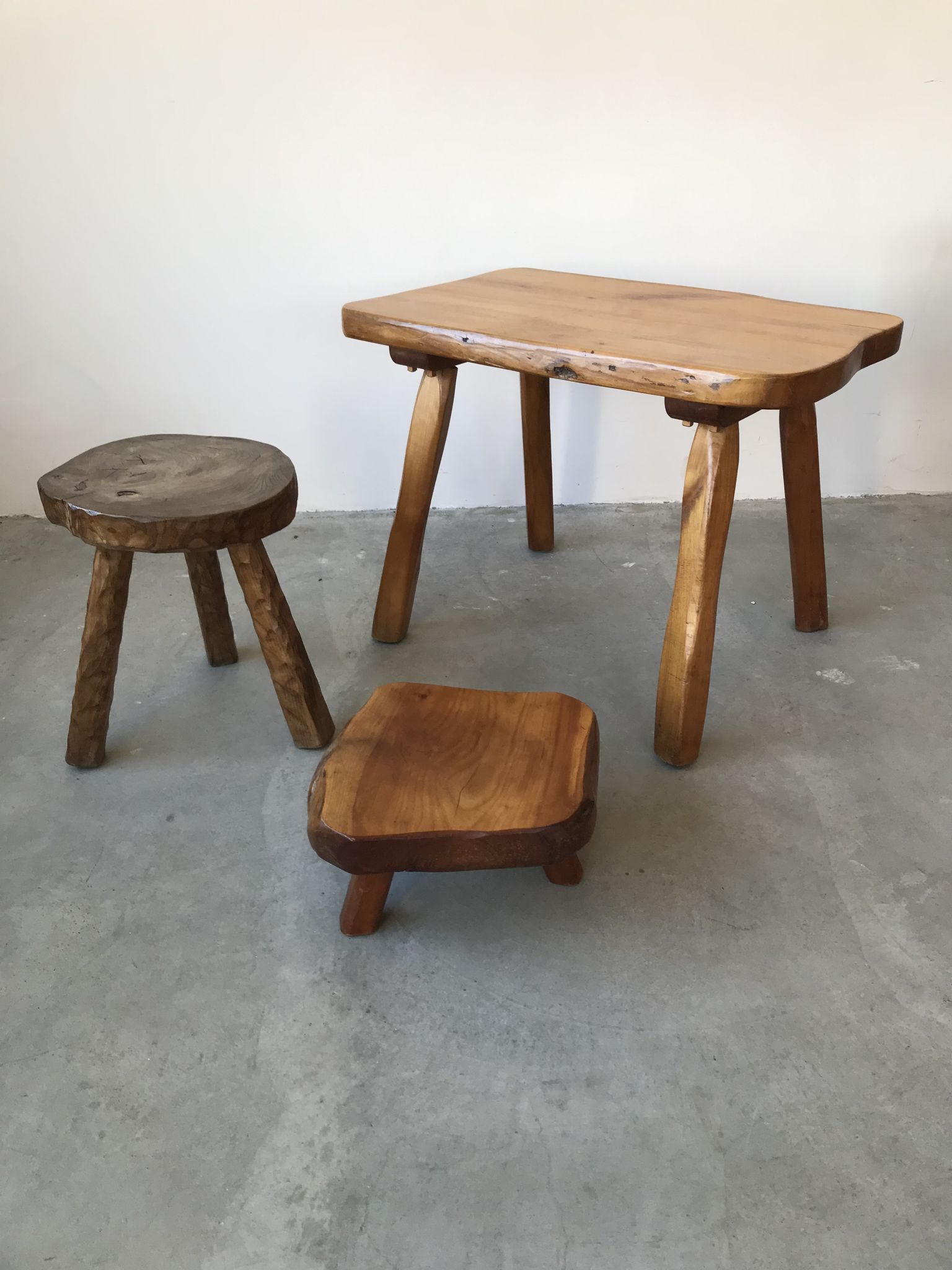 Brutalist coffee table in solid wood