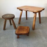 Brutalist coffee table in solid wood