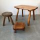 Brutalist coffee table in solid wood