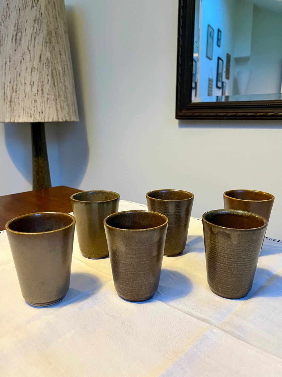 Lot de 6 gobelets vintage — Grès Pots Digoin