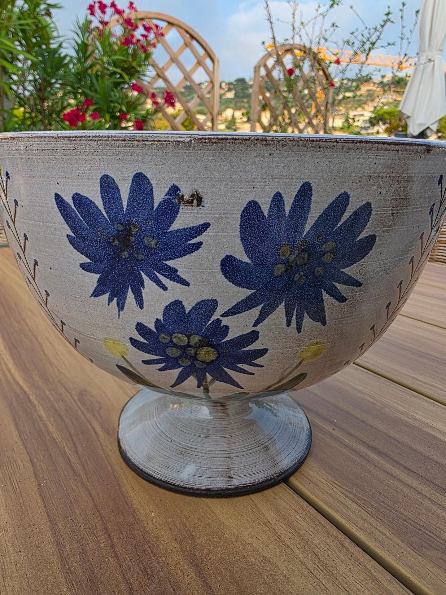 Large Footed Bowl Vallauris vintage – Gérard Hoffman Signed HOF