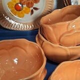 Aegitna Vallauris bowls from the 60s, orange, peach, flower shape