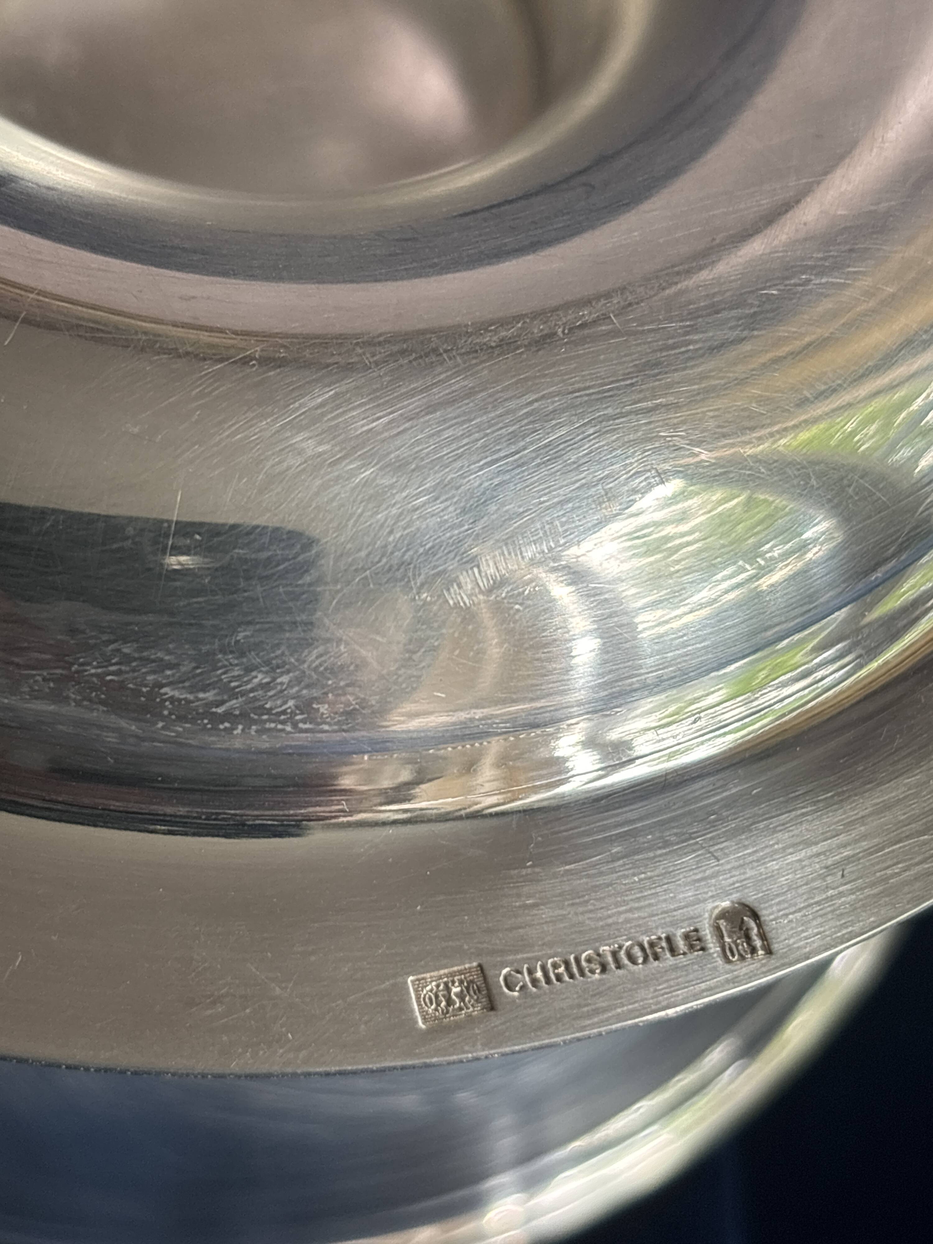 Set of 3 large Christofle silver-plated bowls