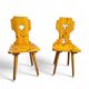 4 x chaises folk / Tyroler / en pin / 1970