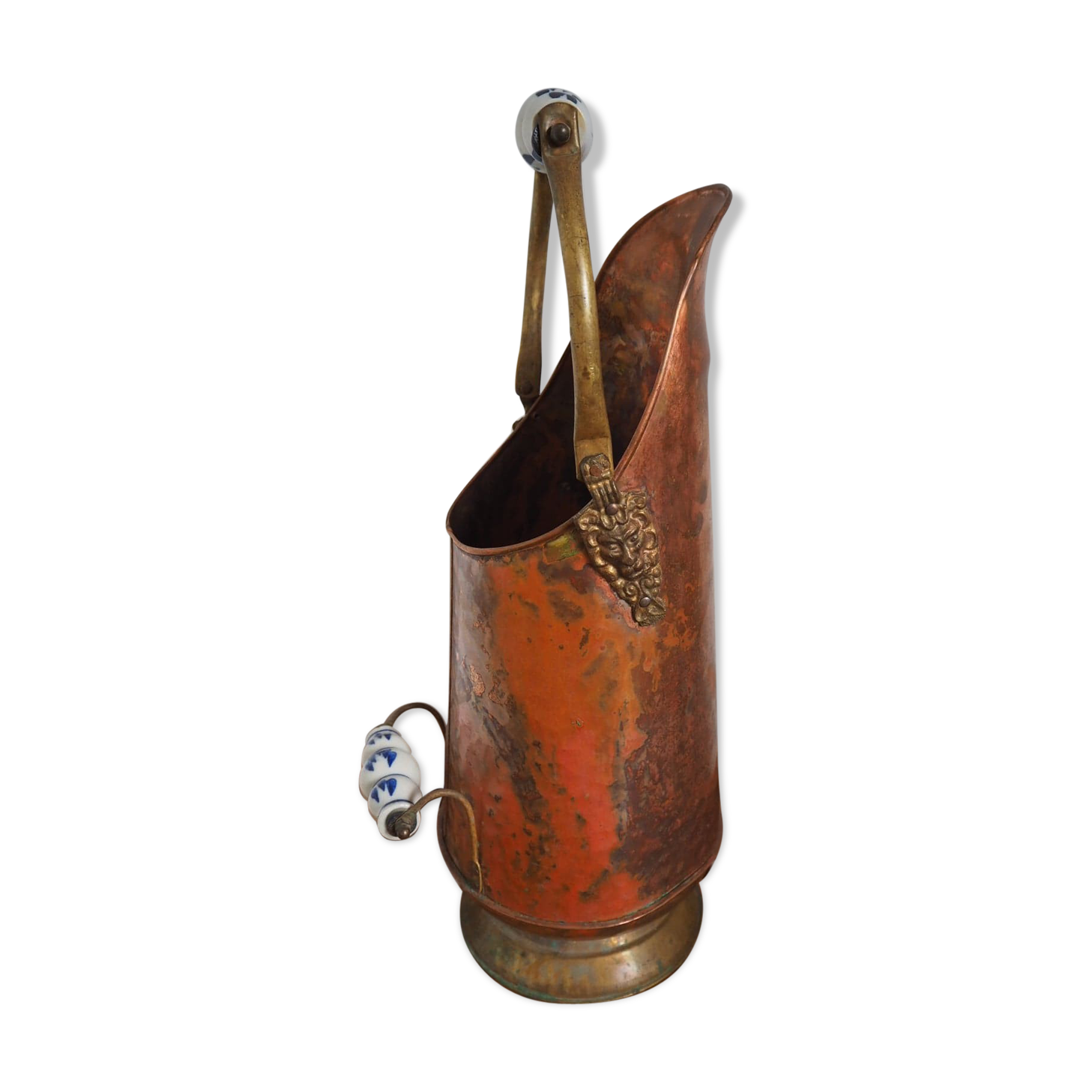 Copper umbrella holder and porcelain handles