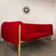 3-seater sofa Ligne Roset Ruché design Inga Sempé red alcantara