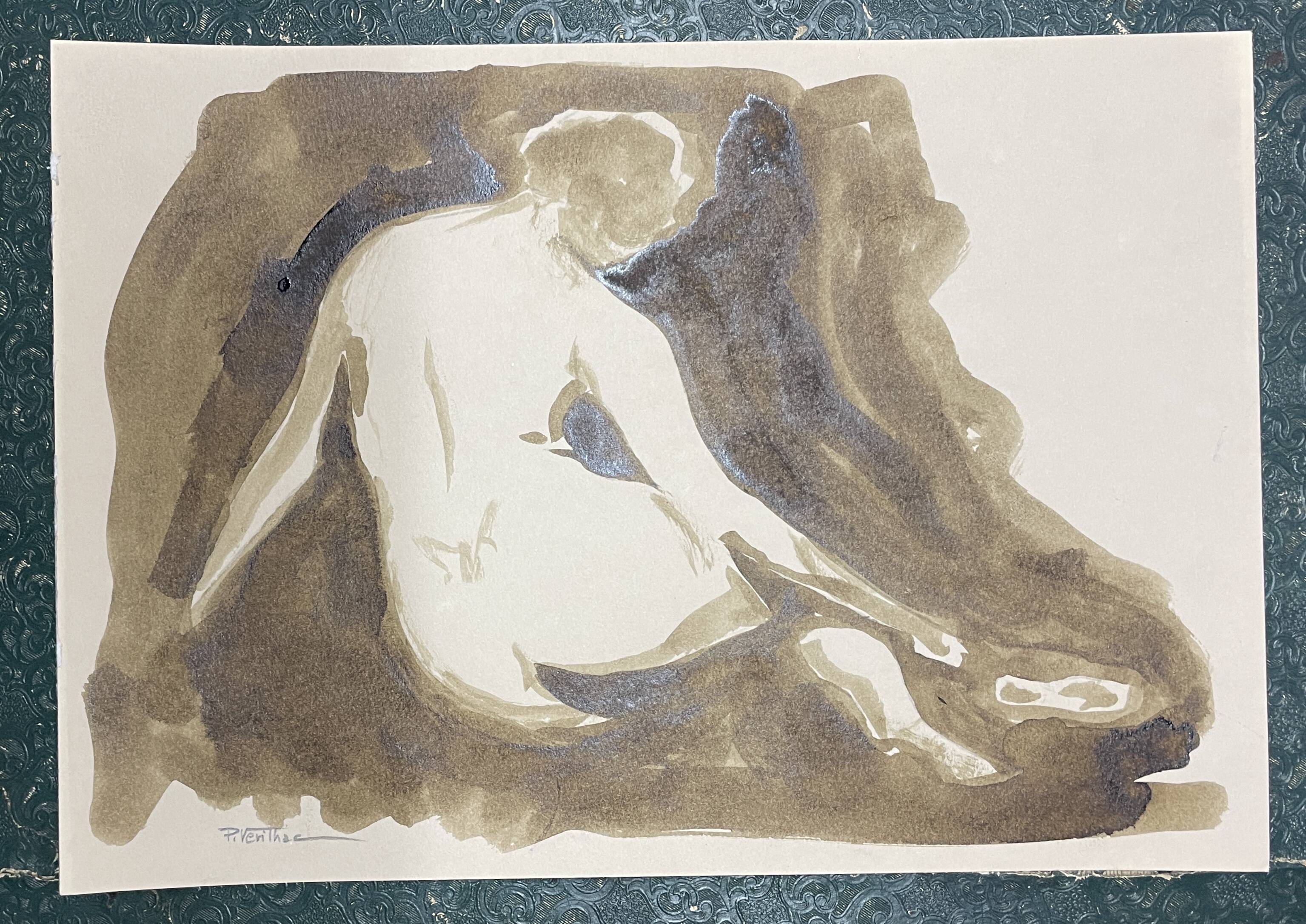Painting signed in Chinese ink “female back”