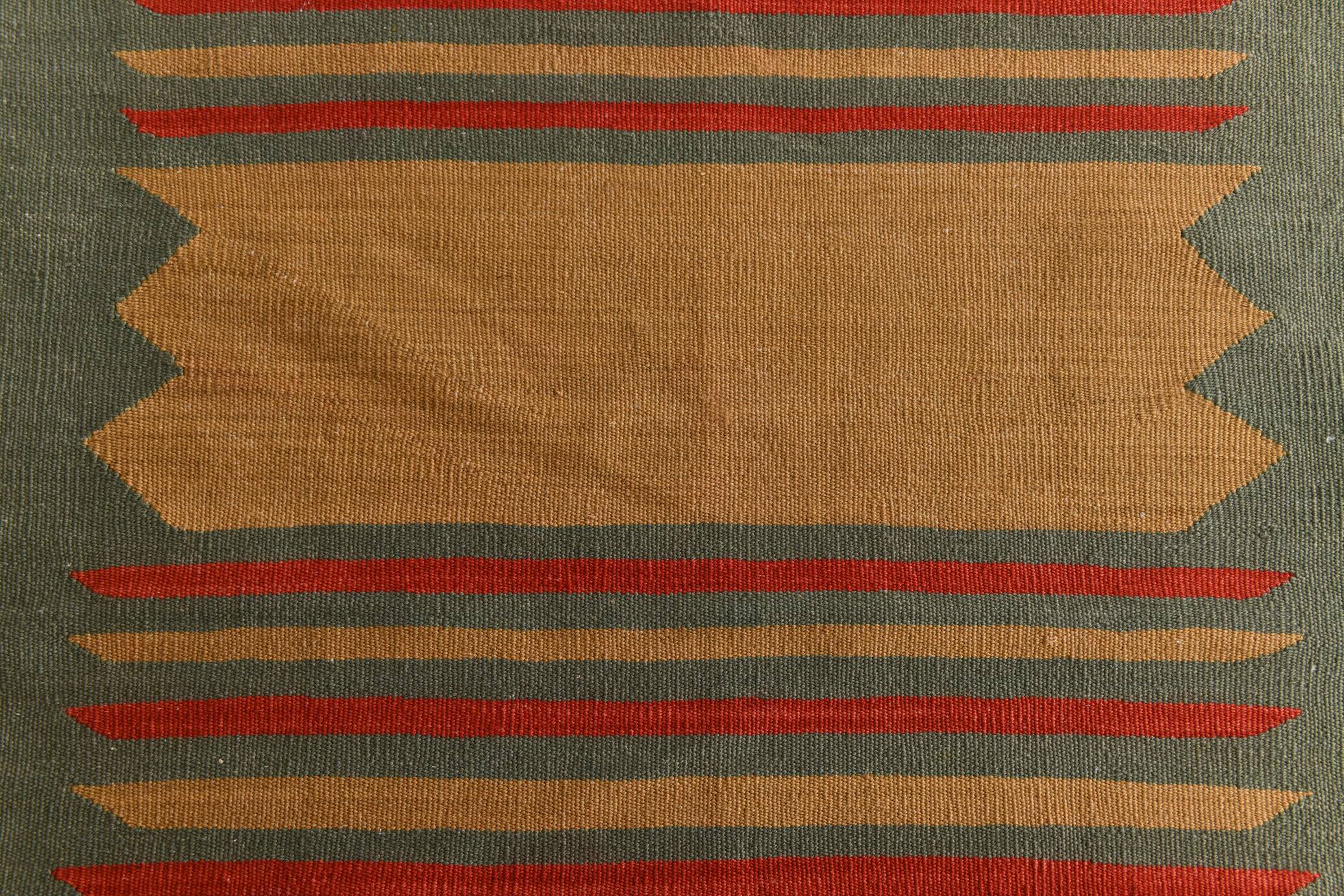 2x6 Red & Green Short Kilim Runner Rug, 73x188Cm