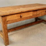 Opening oak coffee table with 2 drawers