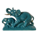 Turquoise and gold art deco ceramic elephants
