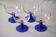 Set of 4 glass (ice cream) bowls, blue stem, Codec