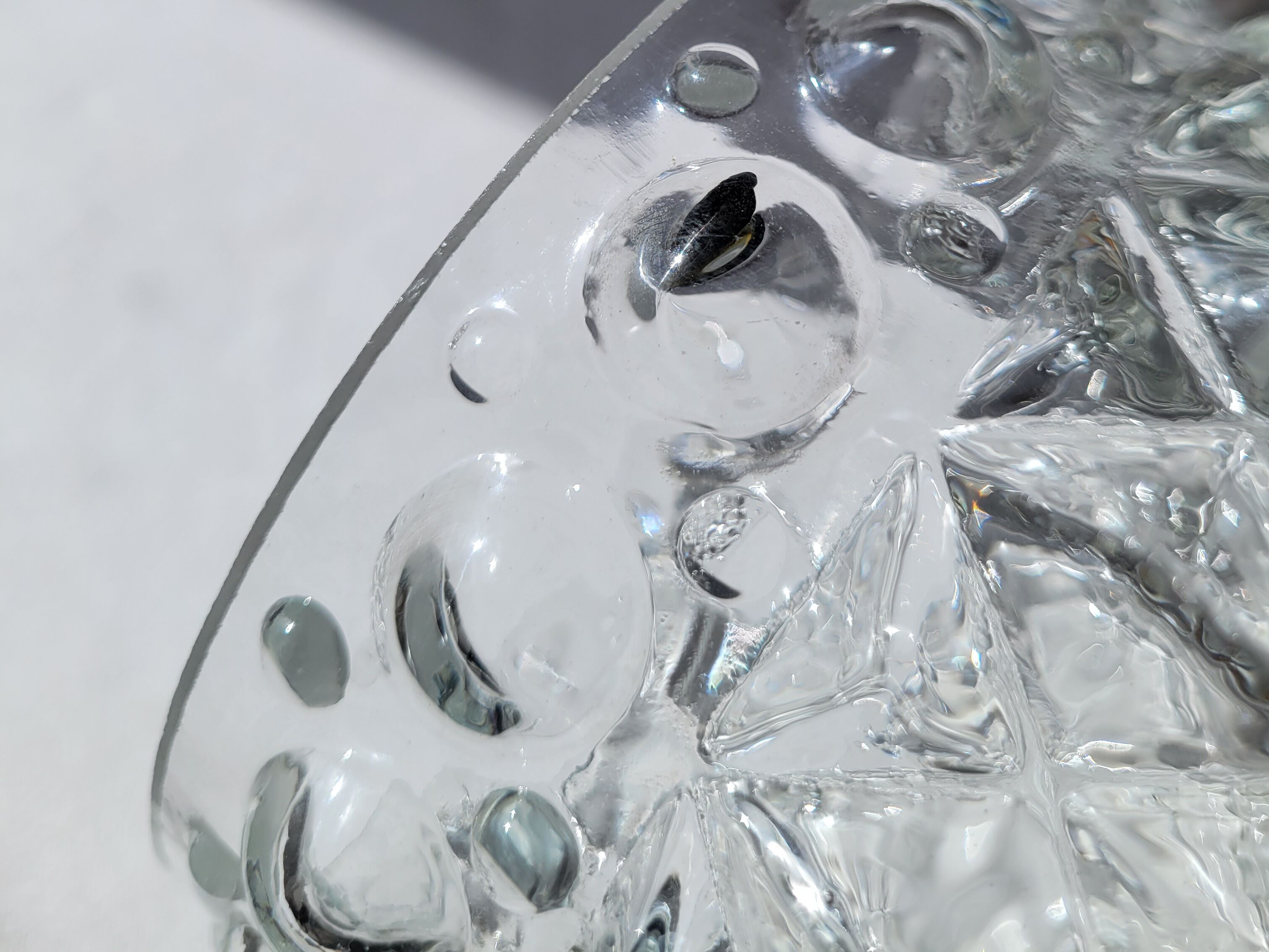 Duo of molded glass pendant lights