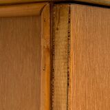 Armoire rotin et pieds compas 1960