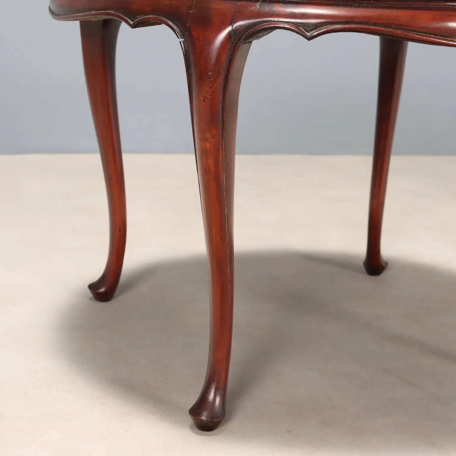 Antique mahogany and opaline glass coffee table, Italy, 20th century.