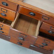 Large Pitch Pine Jewelry Counter/Cabinet, Paris, France, 1930s