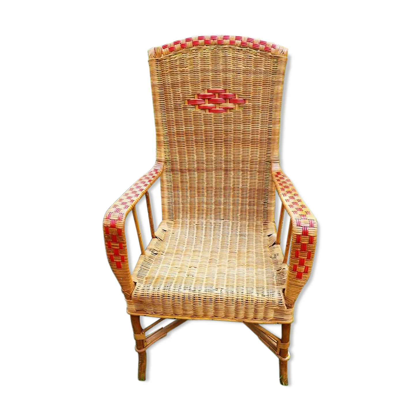 Armchair rattan years 50