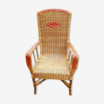 Armchair rattan years 50