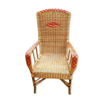 Armchair rattan years 50