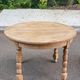 Extendable round farmhouse dining table renovated in raw oak 160cm 20th century