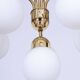 Mid-Century Chandelier in Brass and Opaline Glass, Czech, 1950s