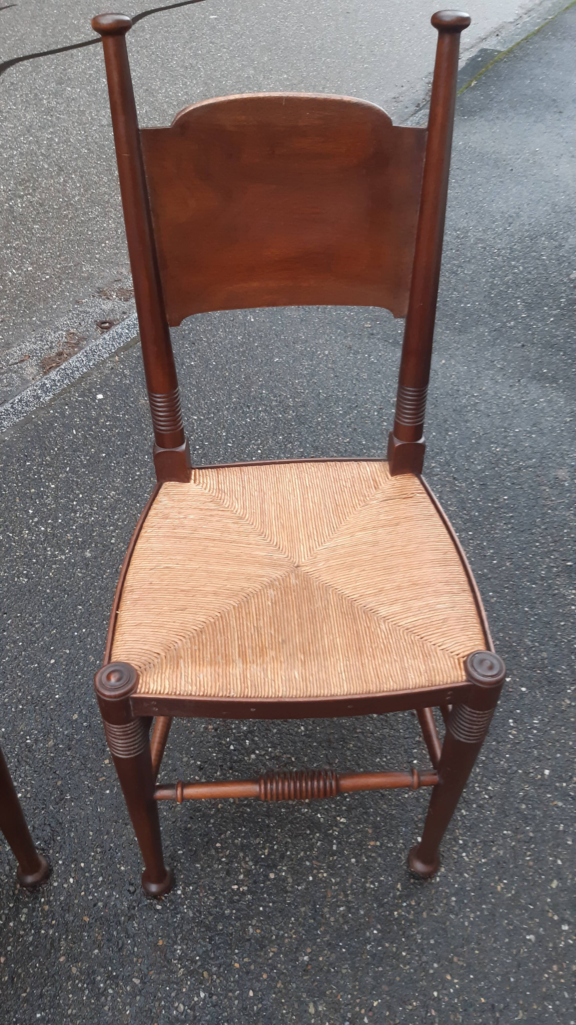 6 chaises Arts & Crafts par William Birch & E.G. Punnett