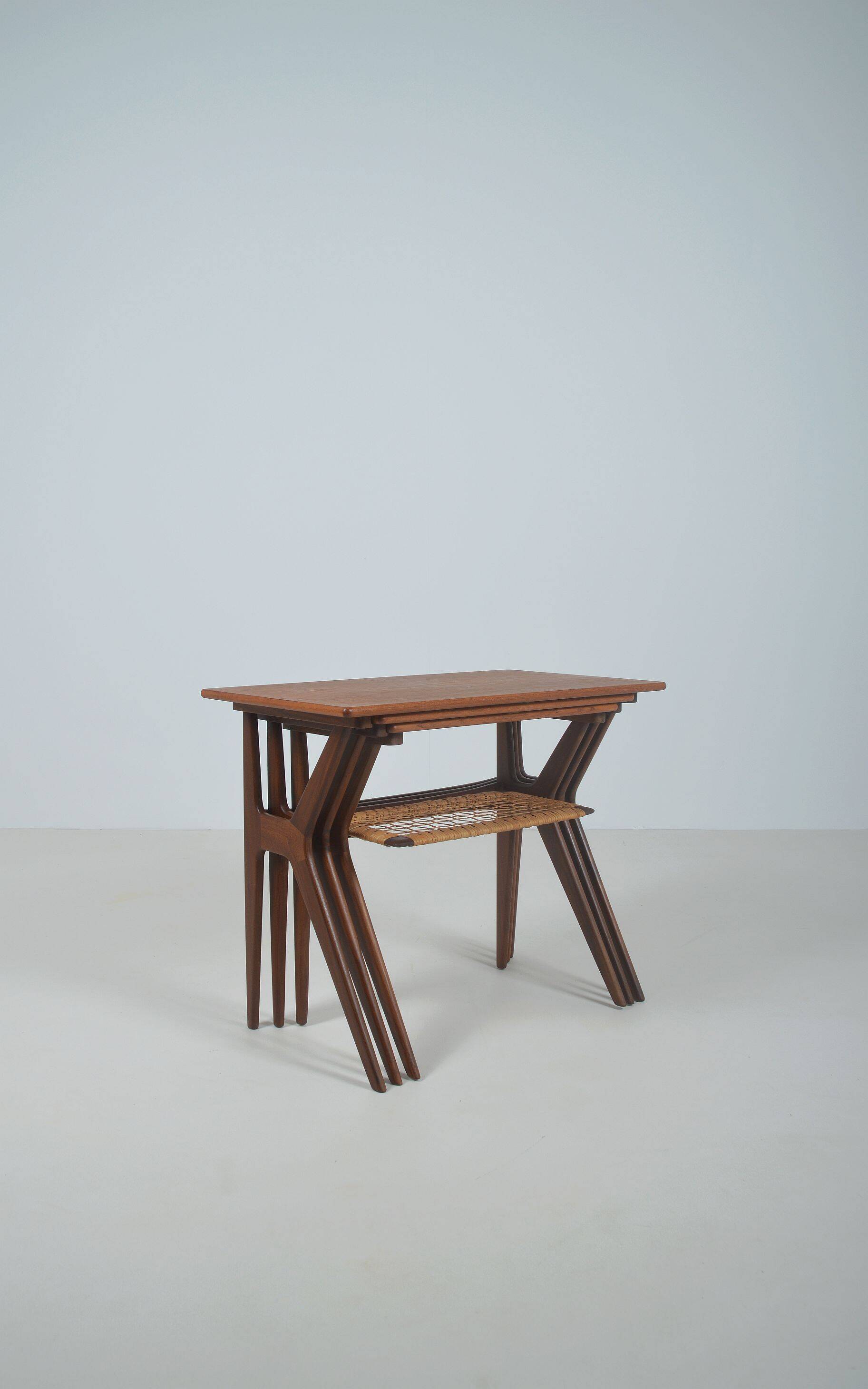 Danish nesting tables designed by Johannes Andersen for Silkeborg, 1960s