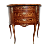 Commode demi-lune ancienne circa 1930 marqueterie