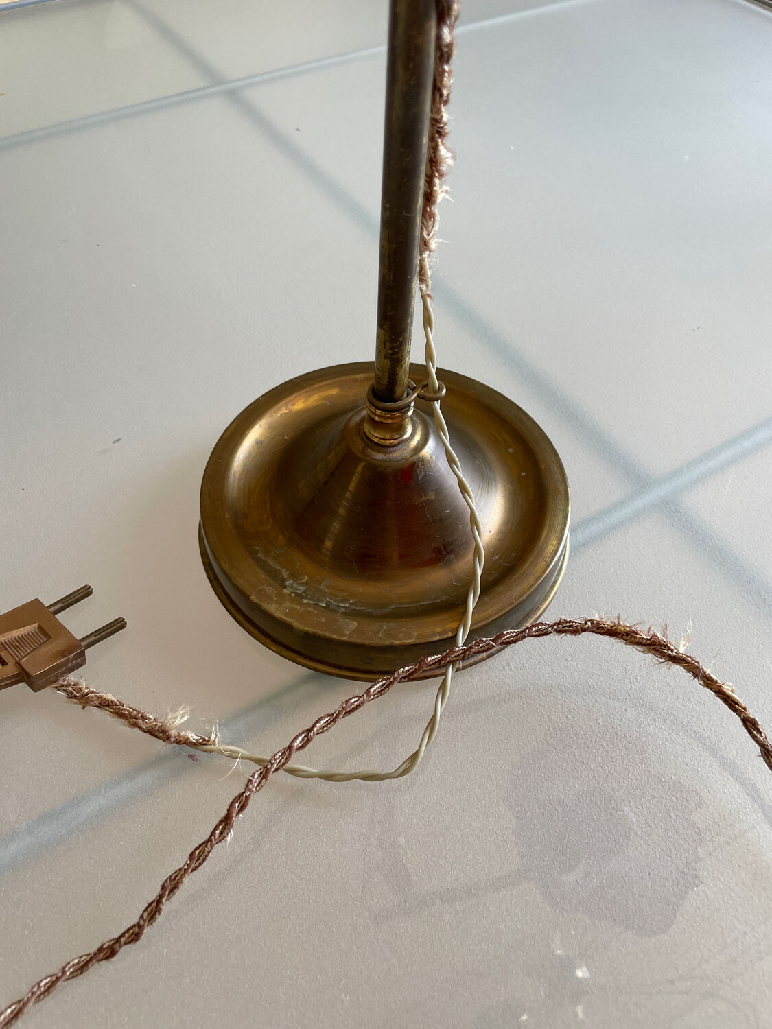 Brass and glass lamp