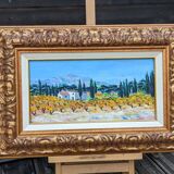 Tableau Provence vignes en Automne / montagne Sainte e
