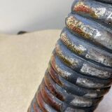 Raku ceramic tubular vase