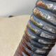 Raku ceramic tubular vase