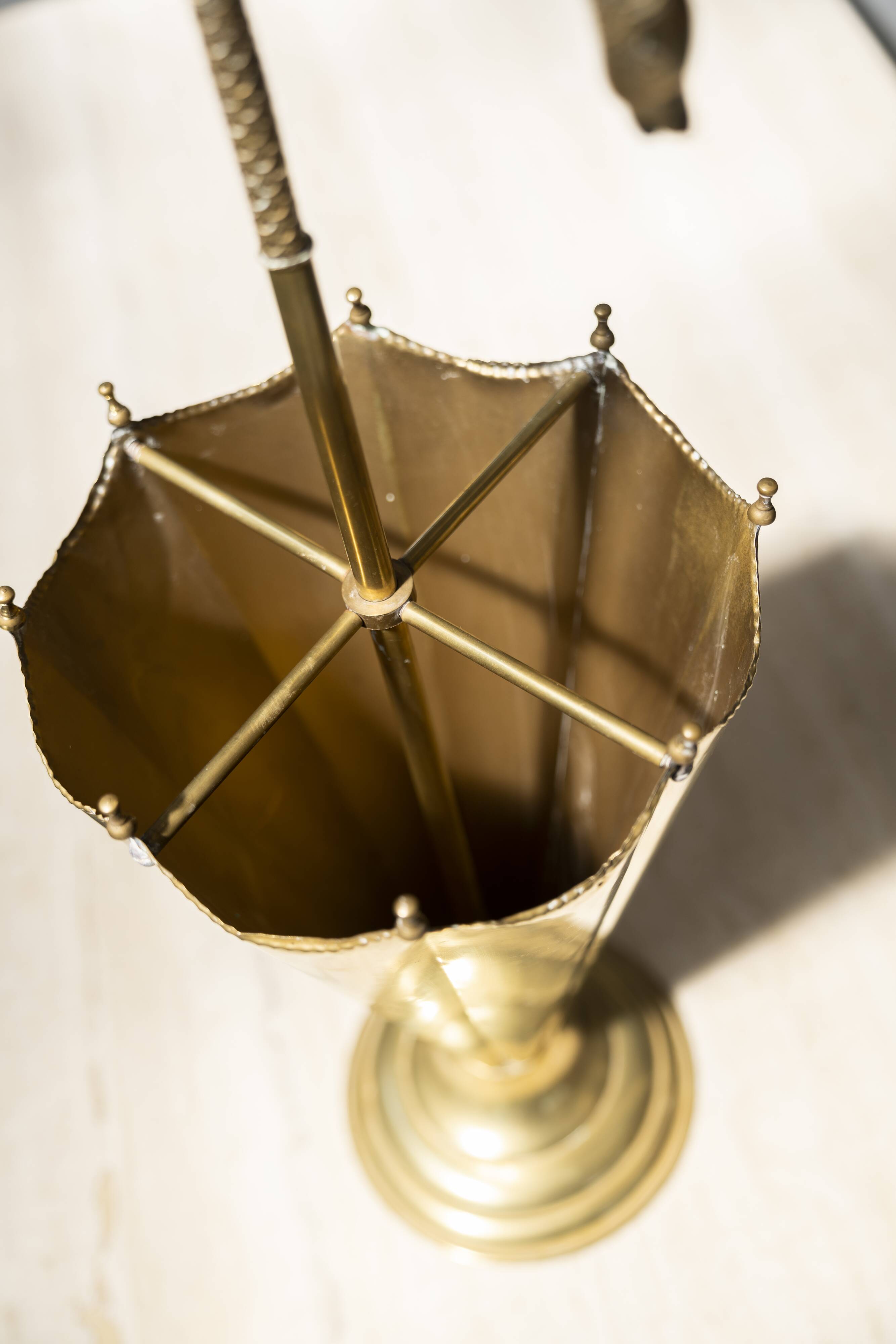 Mid-century hammered copper umbrella holder 1950