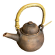 Antique terracotta teapot + bamboo handle, vintage japanese style