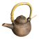 Antique terracotta teapot + bamboo handle, vintage japanese style