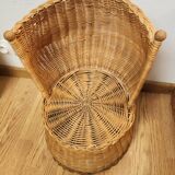 Fauteuil corbeille enfant en osier