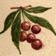 Empty cup pocket in cracked earthenware cherry decoration signed Lauray
