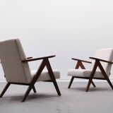 Mid Century Easy Chair Model B - 310 Var in Ivory Buckle