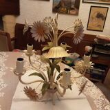 Metal chandelier with flowers decor 1990 - 2000