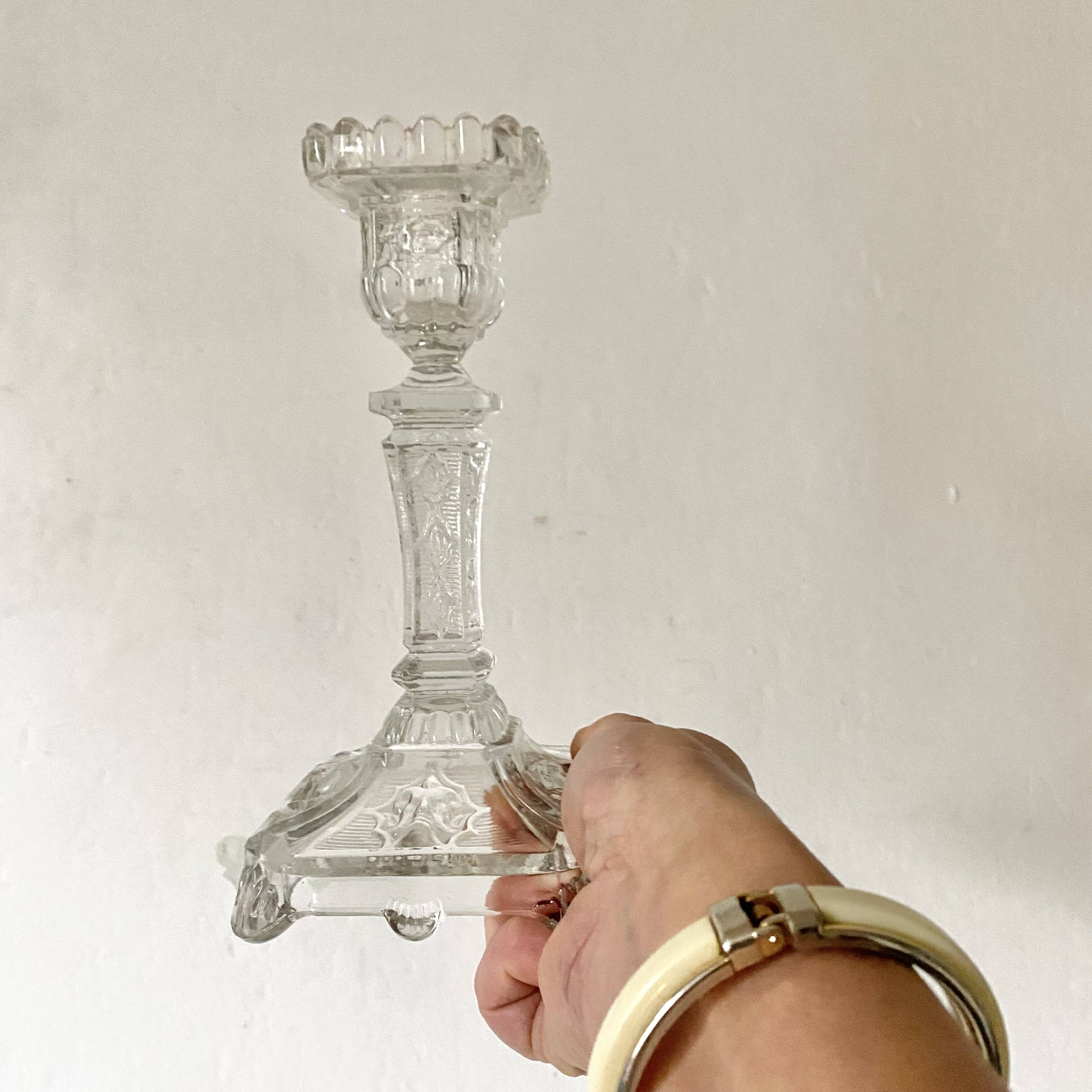 Molded glass candle holders X3