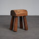 Robust primitive solid wood stool, Europe, 1970s