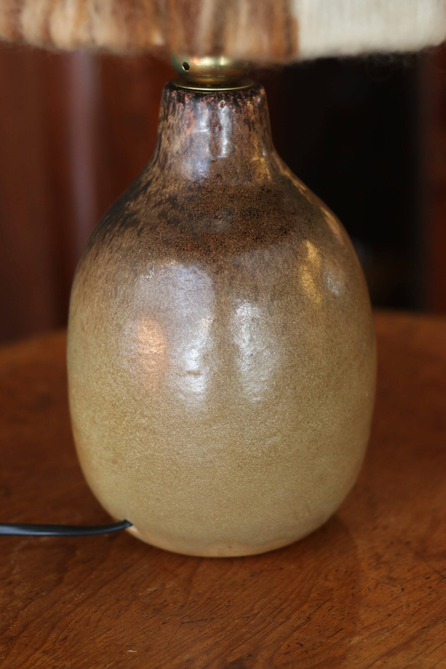 1960s table lamp in glazed stoneware