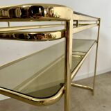 Old golden brass console Italian design Milo Baughman for Morex 1970s vintage