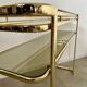Ancienne console en laiton doré design italien Milo Baughman pour Morex Année 70 vintage