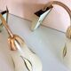 Paire d'appliques  en laiton et verre cornet / vintage années 50-60