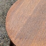 Pedestal table of the 60s in beech and oak