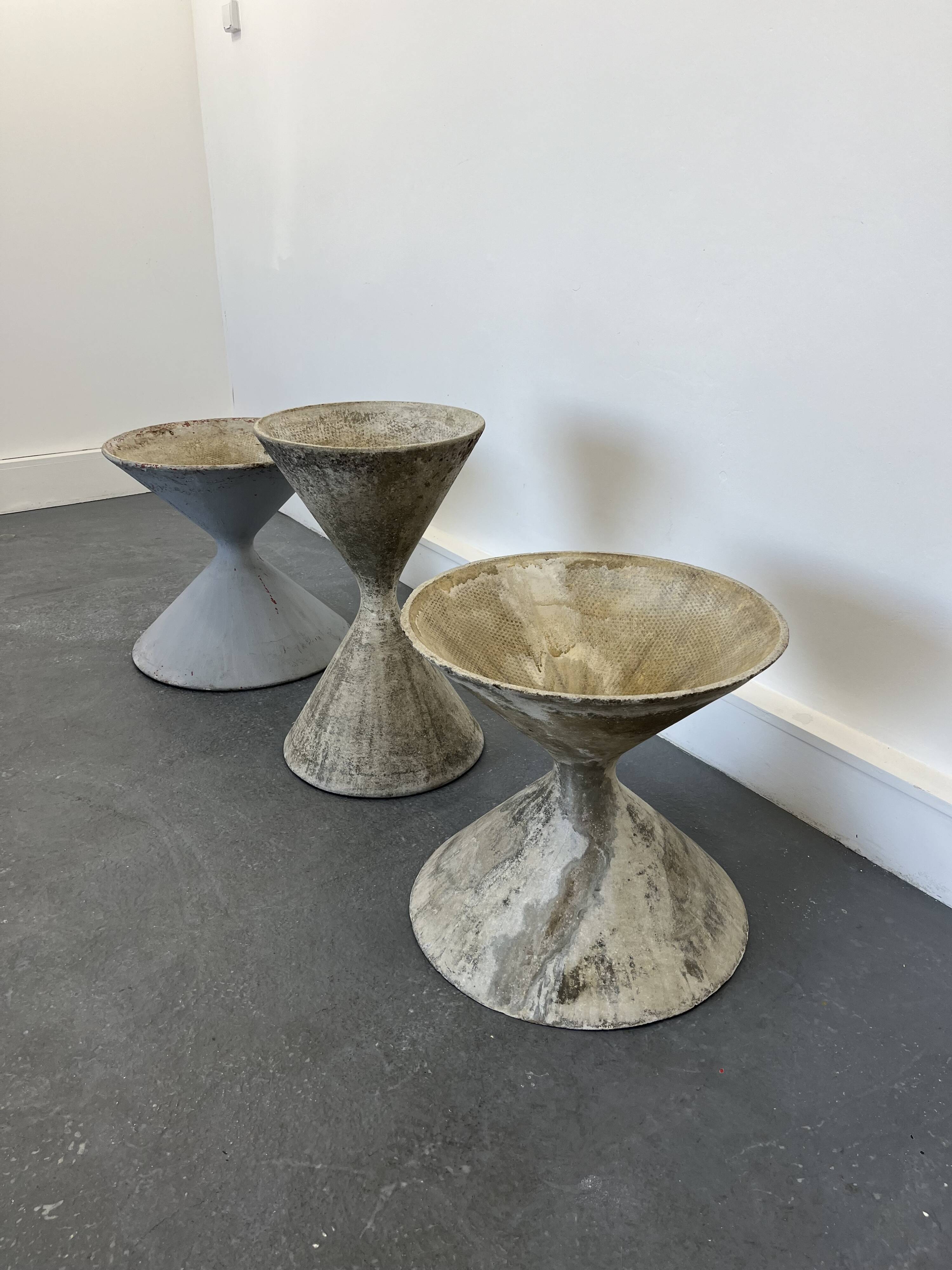 3 planters design Anton Bee assisted by Guhl edition Eternit 1958