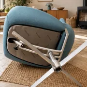 BoConcept design armchair in petrol blue, swivel and reclining.