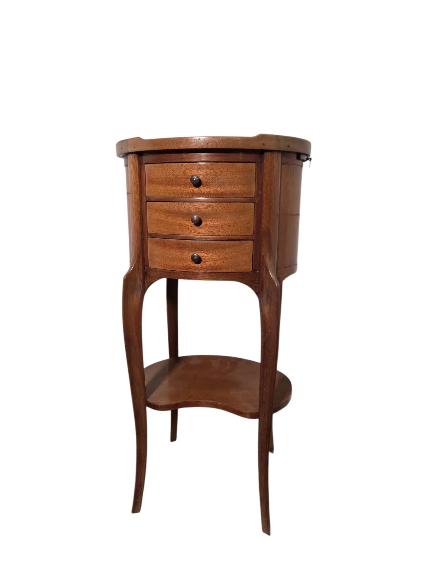 Table de chevet ovale style Louis XV en acajou 