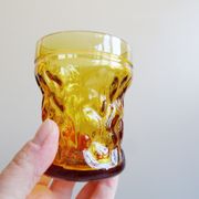 Amber glasses with carafe, italian drinking set 70s